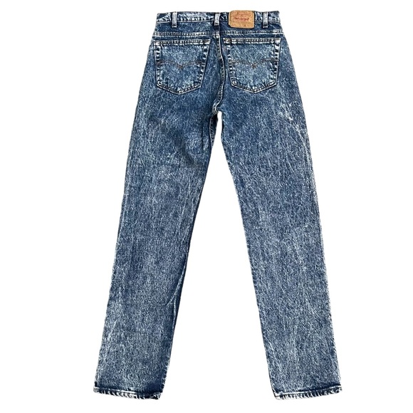 Vintage 1989 Levi’s 505 Acid Wash High Rise Straight Leg Jeans USA Tag 32 X 34